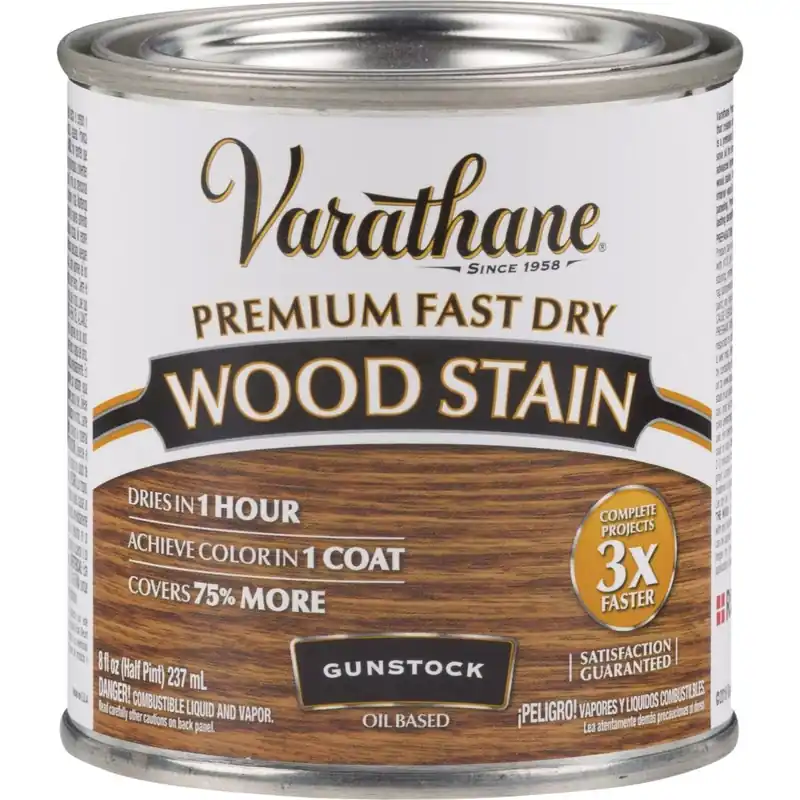 Varathane 262026 Fast Dry Gunstock Wood Urethane Modified Alkyd Interior Wood Stain 1/2 Pt.