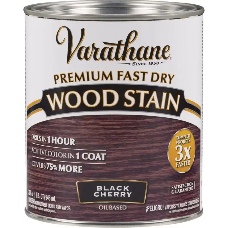 Varathane 262009 Fast Dry Black Cherry Urethane Modified Alkyd Interior Wood Stain 1 Qt.