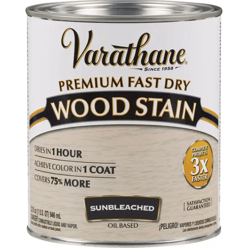 Varathane 262011 Fast Dry Sunbleached Wood Urethane Modified Alkyd Interior Wood Stain 1 Qt.