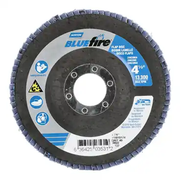 Norton 63642503531 Charger Zirconia Alumina Extra Coarse Grit Center Mount Fiberglass Flat Flap Disc