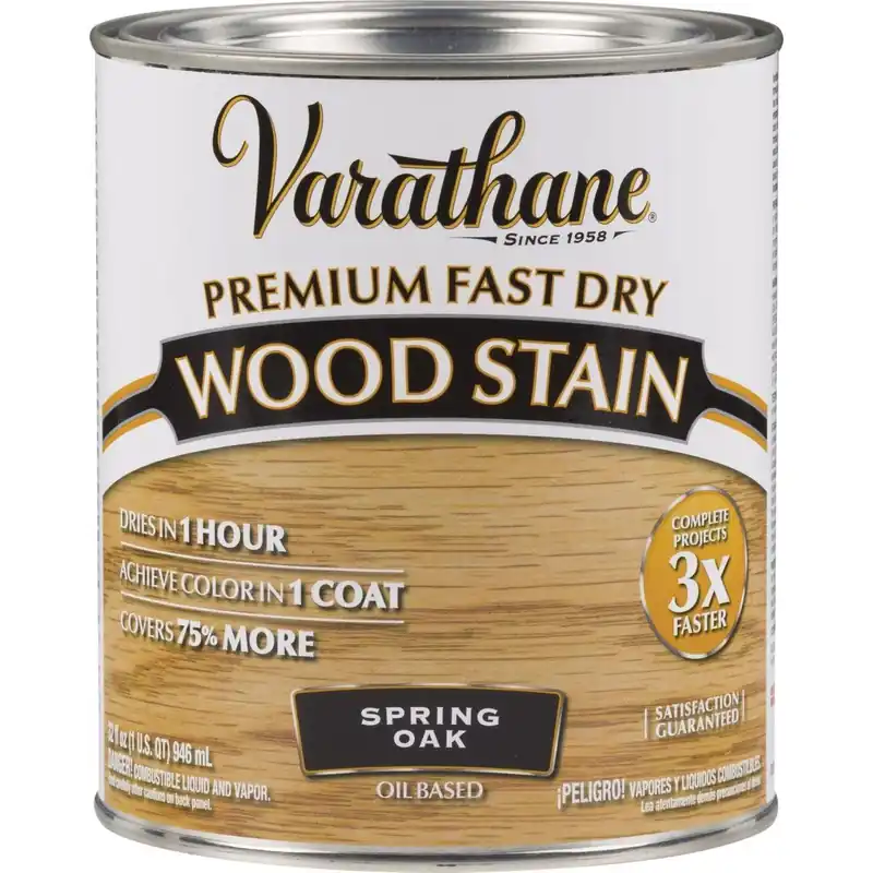 Varathane 262004 Fast Dry Spring Oak Urethane Modified Alkyd Interior Wood Stain 1 Qt.
