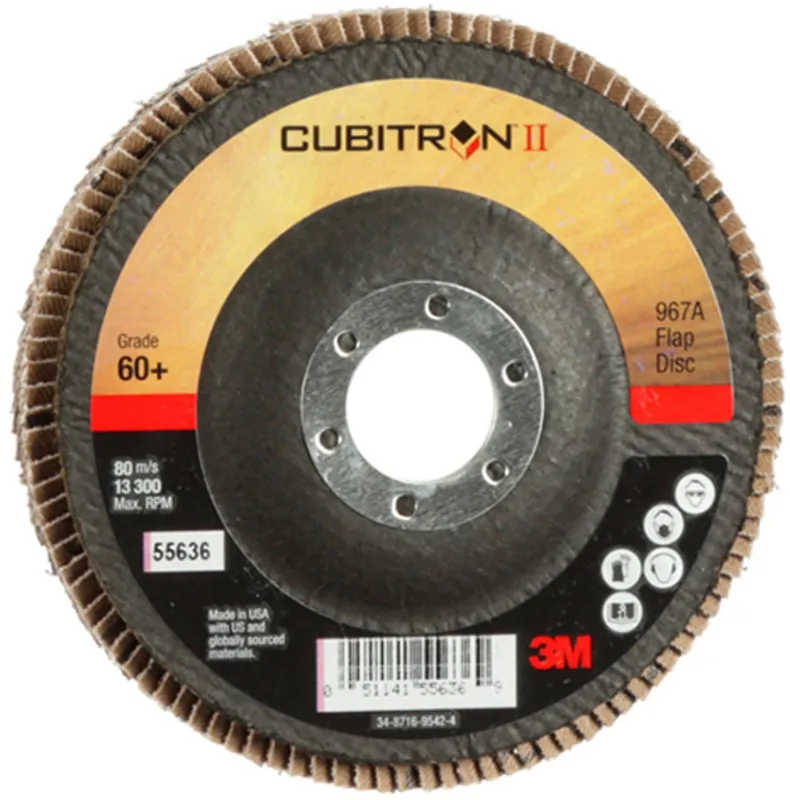 3M 7010327062 Cubitron II 4 1/2 X 7/8 60+ Grit Type 27 Flap Disc