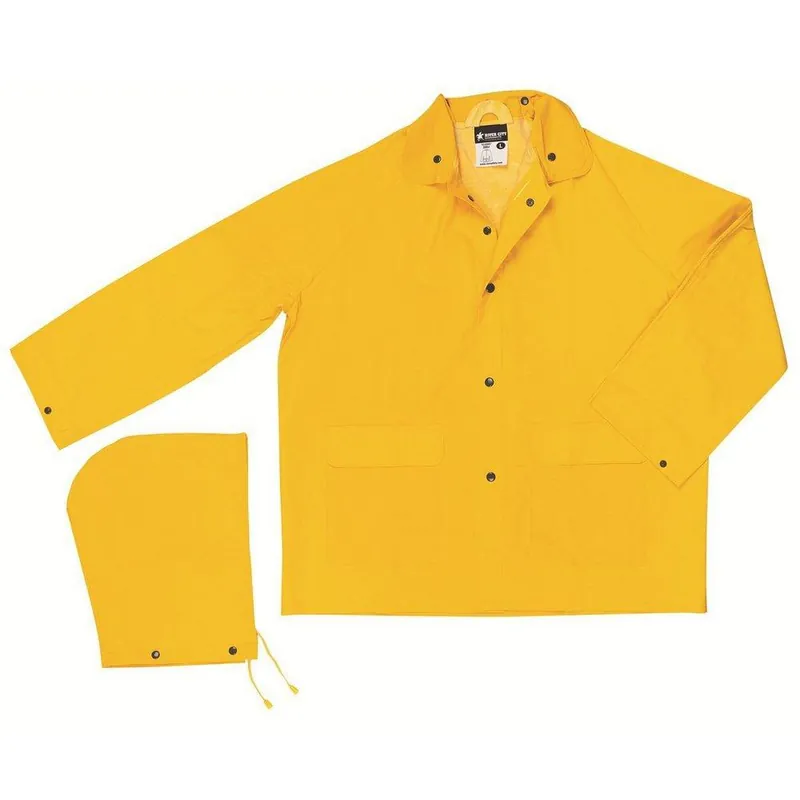 River City 200JX3 3XL Size Raincoat with Detachable Hood in Yellow