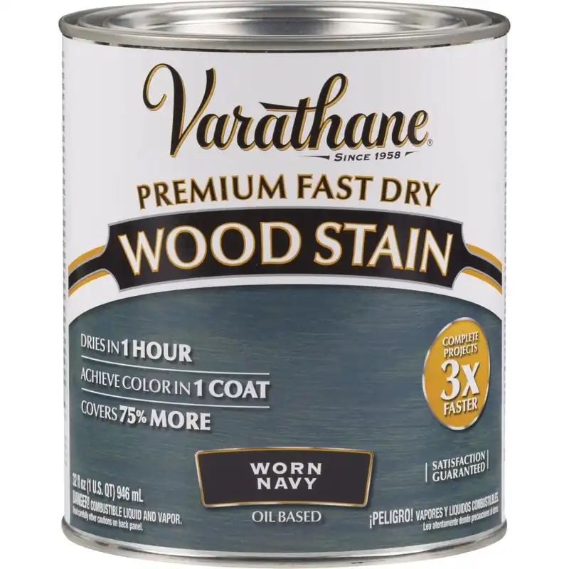 Varathane 297428 Fast Dry Worn Navy Urethane Modified Alkyd Interior Wood Stain 1 Qt.