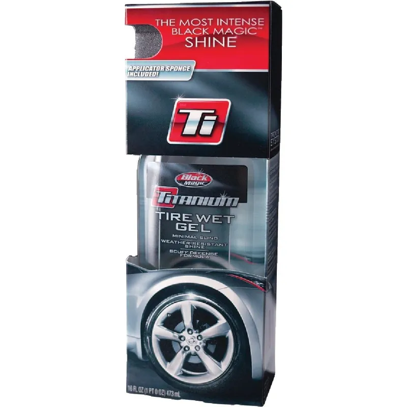 Black Magic 5072647 Titanium 16 Oz. Pourable Tire Wet Gel Tire Shine