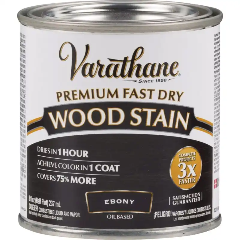Varathane 269400 Fast Dry Ebony Wood Urethane Modified Alkyd Interior Wood Stain 1/2 Pt. Replacement MPN