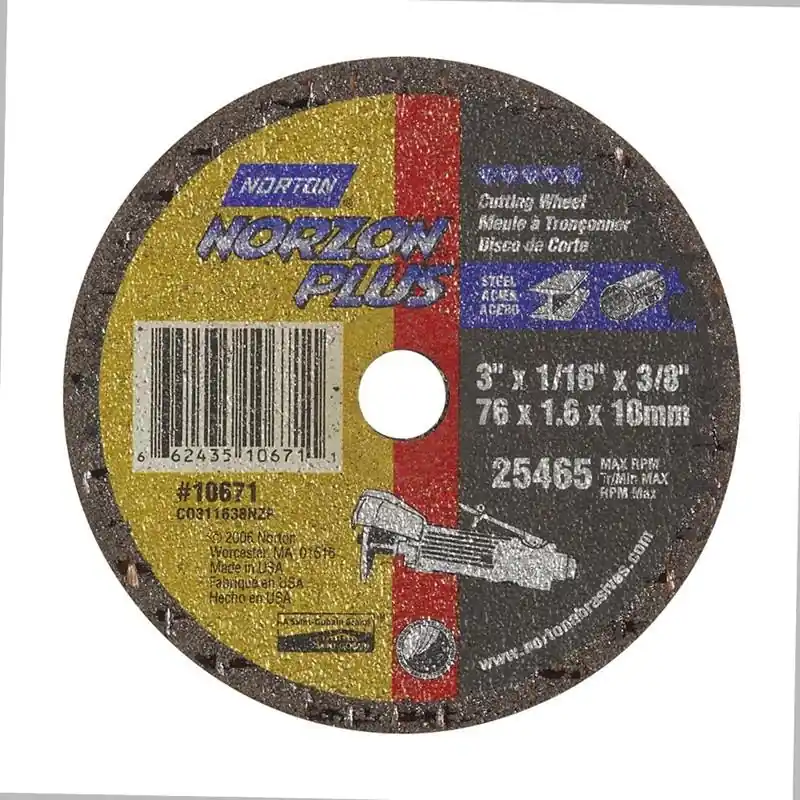 Norton 66243510671 NorZon Plus Type 01 Cut-Off Wheel 3 in Diameter