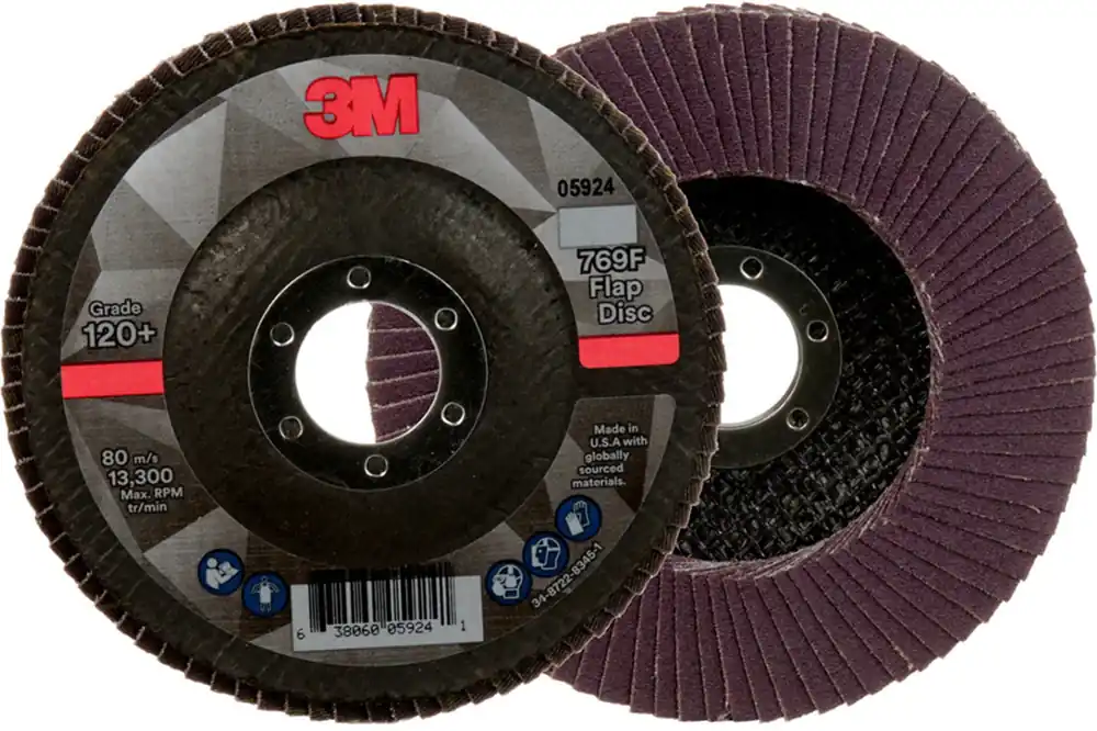 3M 7100178092 769F Type 27 Flap Disc, 4-1/2 in Diameter Disc, 7/8 in Center Hole, 120+ Grit, Precision Shaped Ceramic Abrasive