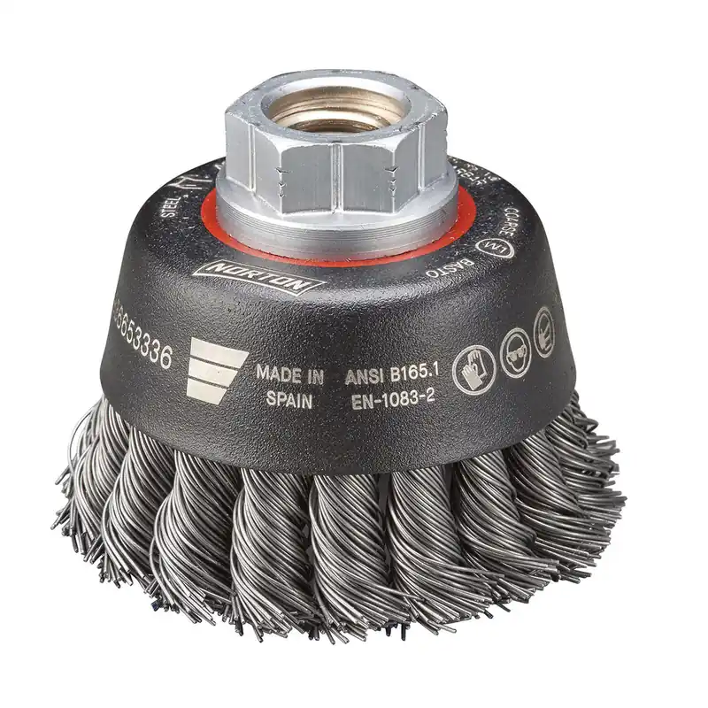 Norton 69936653336 Twist Knot Wire Arbor Cup Brush 2 3/4 in Diameter