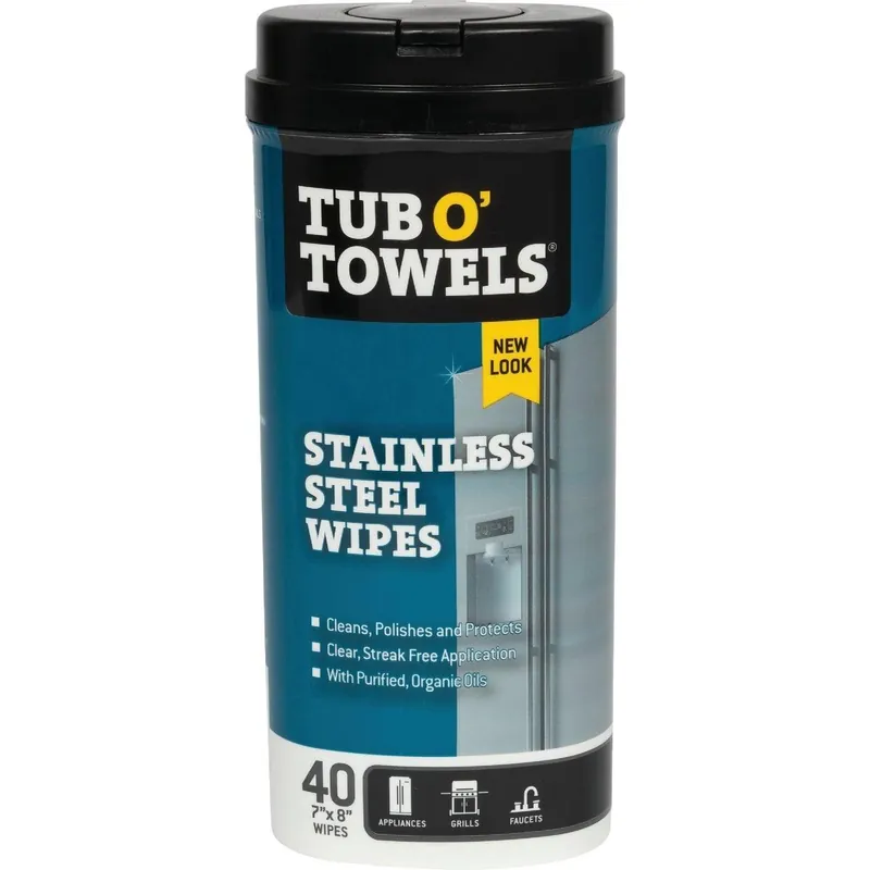 Tub O' Towels TW40-SS Heavy Duty Stainless Steel 40-Ct.