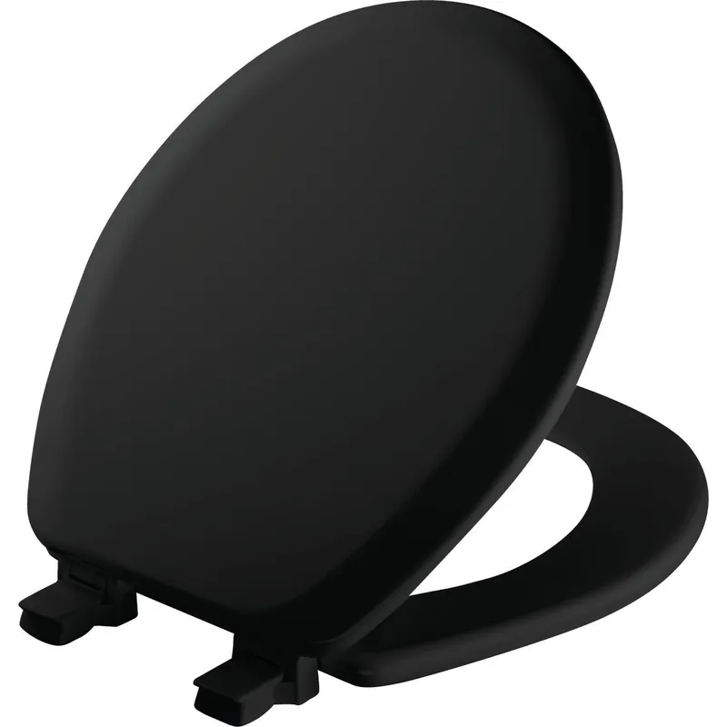 Mayfair 41EC047 Advantage Round Closed Front Black Wood Toilet Seat