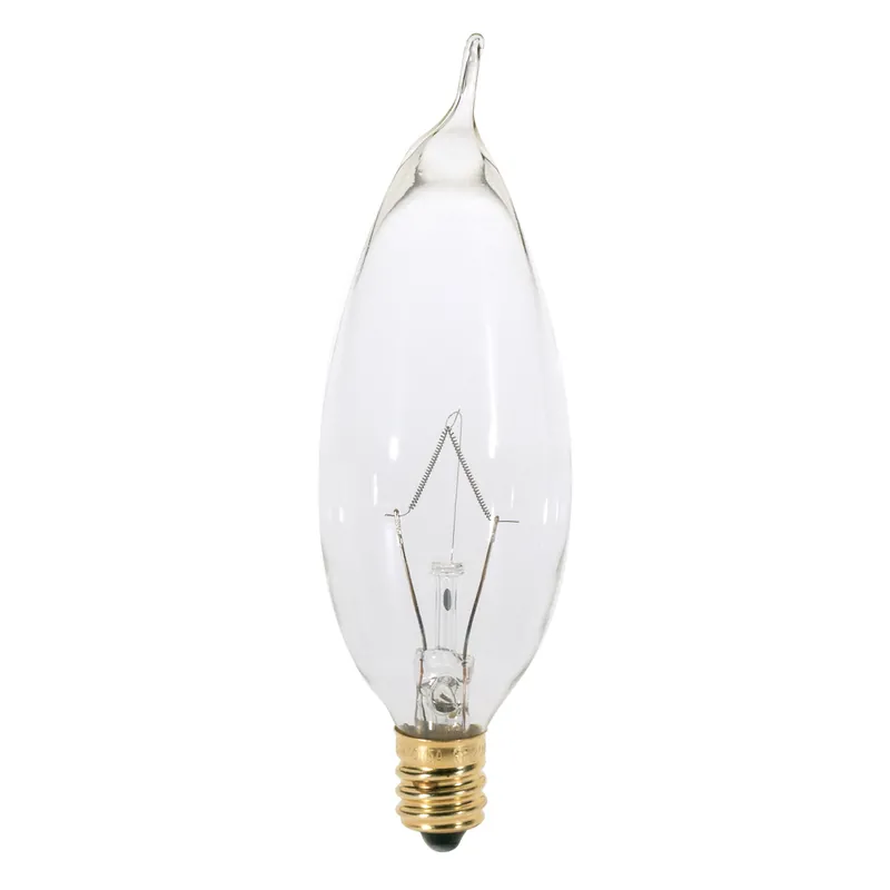 Satco A3674 25 Watt CA8 Incandescent Bulb Candelabra Base