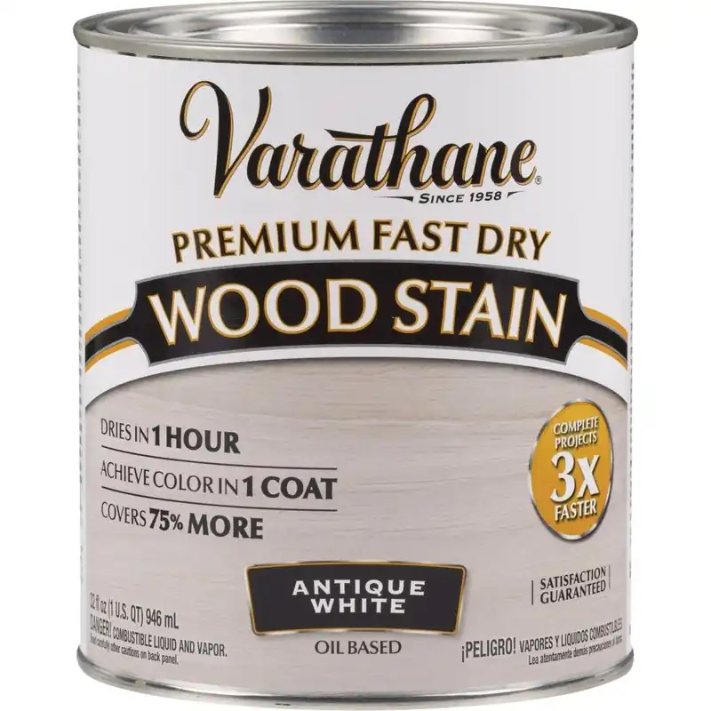 Varathane 297424 Fast Dry Antique White Urethane Modified Alkyd Interior Wood Stain 1 Qt.