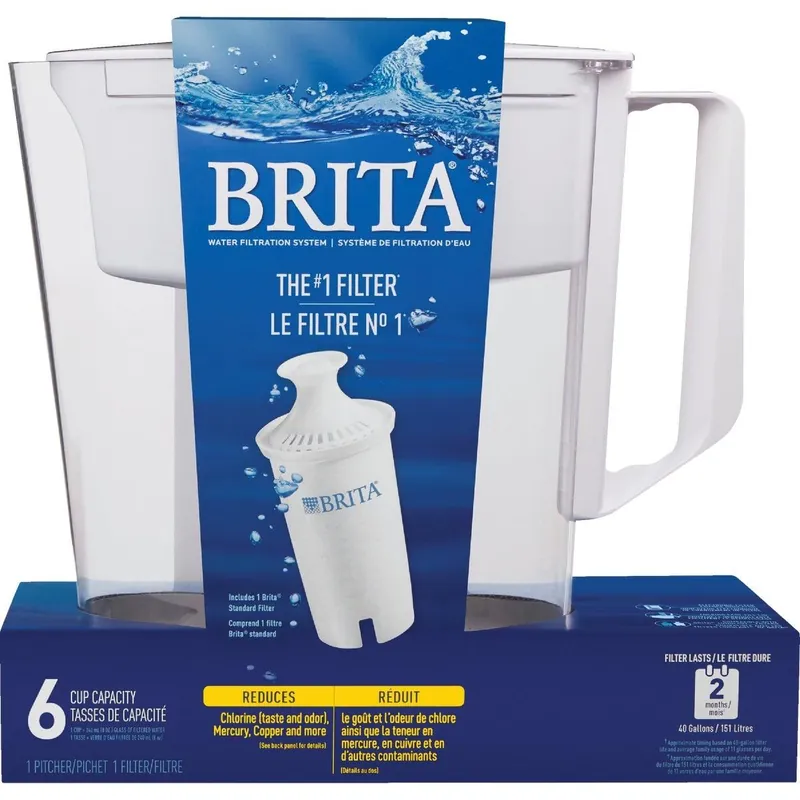 Brita 36089 White 6-Cup Water Filter Pitcher