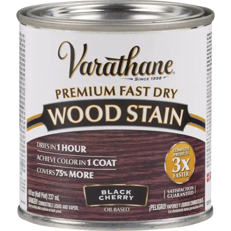 Varathane 262028 Fast Dry Black Cherry Urethane Modified Alkyd Interior Wood Stain 1/2 Pt.