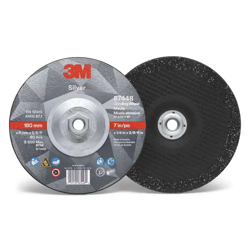 3M 7010412150 Silver Depressed Center Grinding Wheel 7 in x 1/4 in x 5/8-11 in