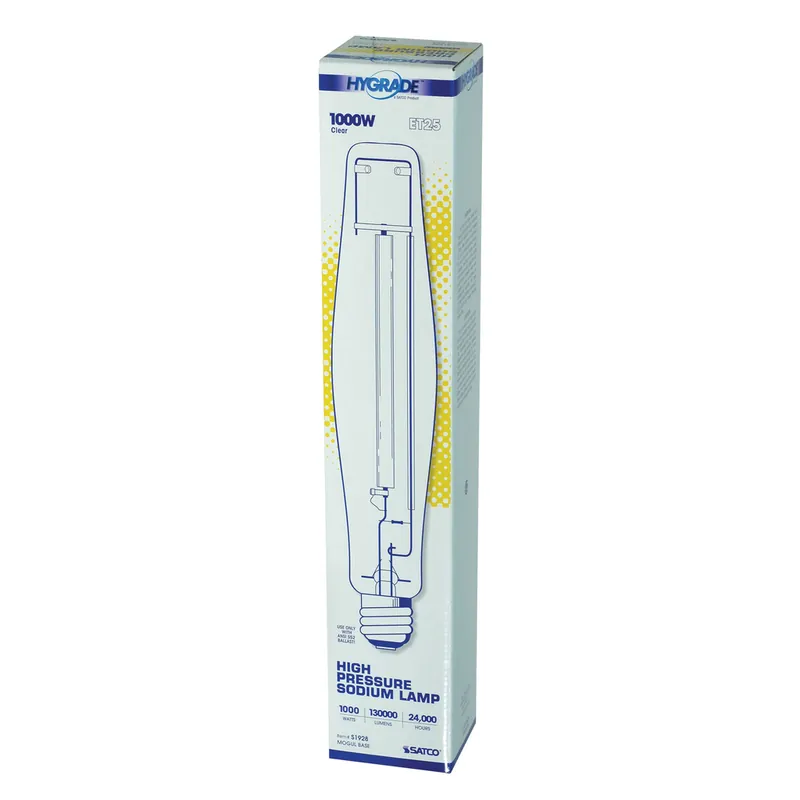 Satco S1928 1000W High Pressure Sodium HID ET25 Clear 22 CRI