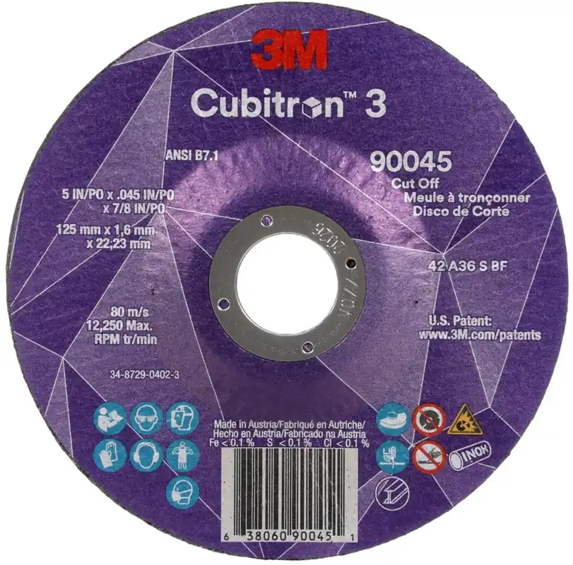 3M 7100304010 Cubitron 3 Cut-Off Wheel 5 X 0.045 X 7/8