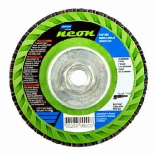 Norton 66623399125 Gemini Zirconia Alumina Extra Coarse Grit Arbor Thread Plastic Flat Flap Disc