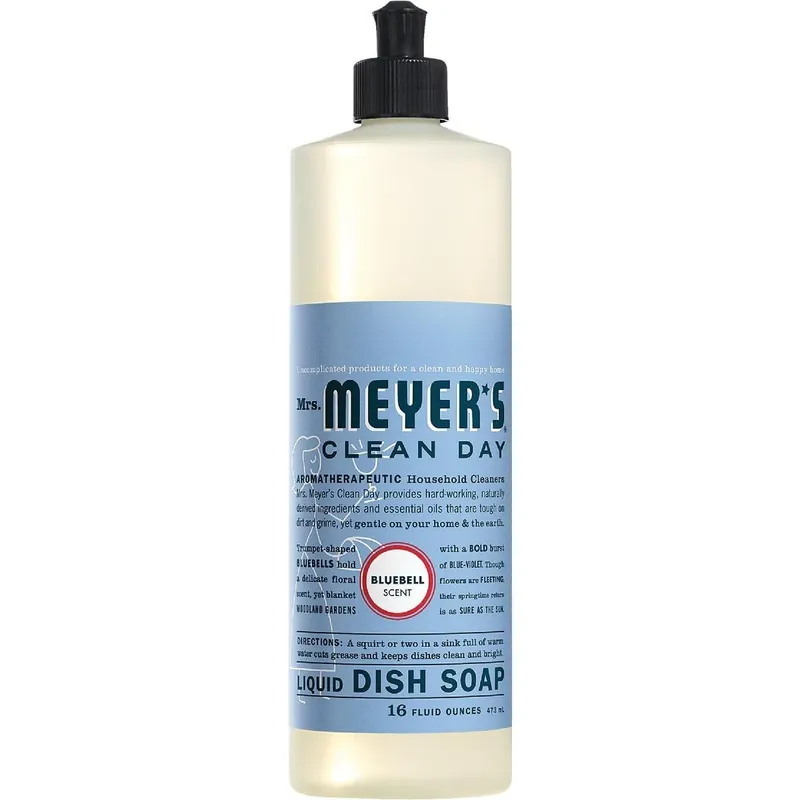 Mrs Meyers 17481 Bluebell Scent Liquid Dish Soap 16 Oz