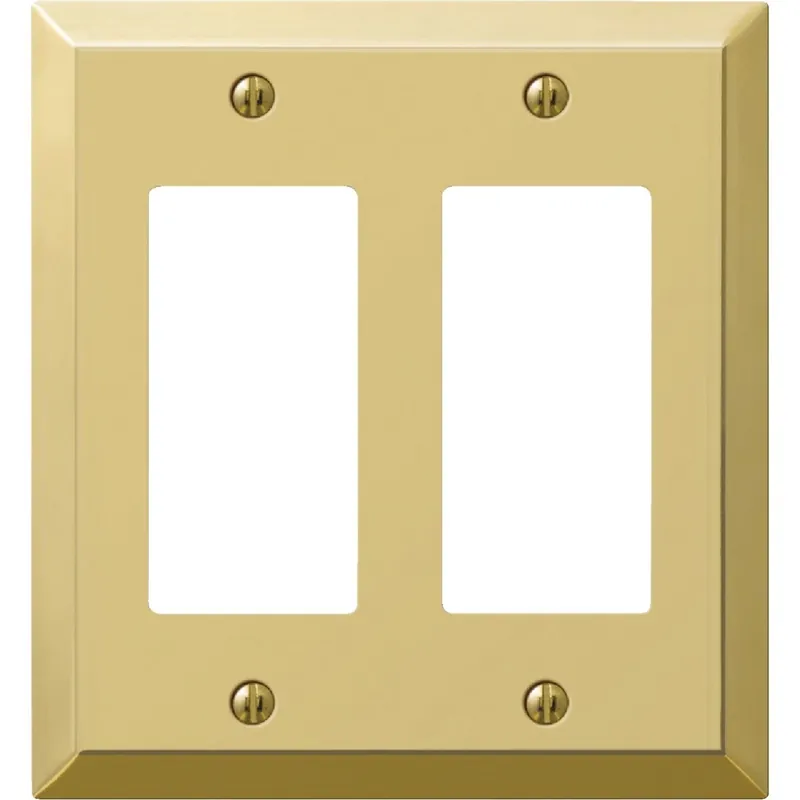 Amerelle 163RRBR 2-Gang Stamped Steel Rocker Decorator Wall Plate
