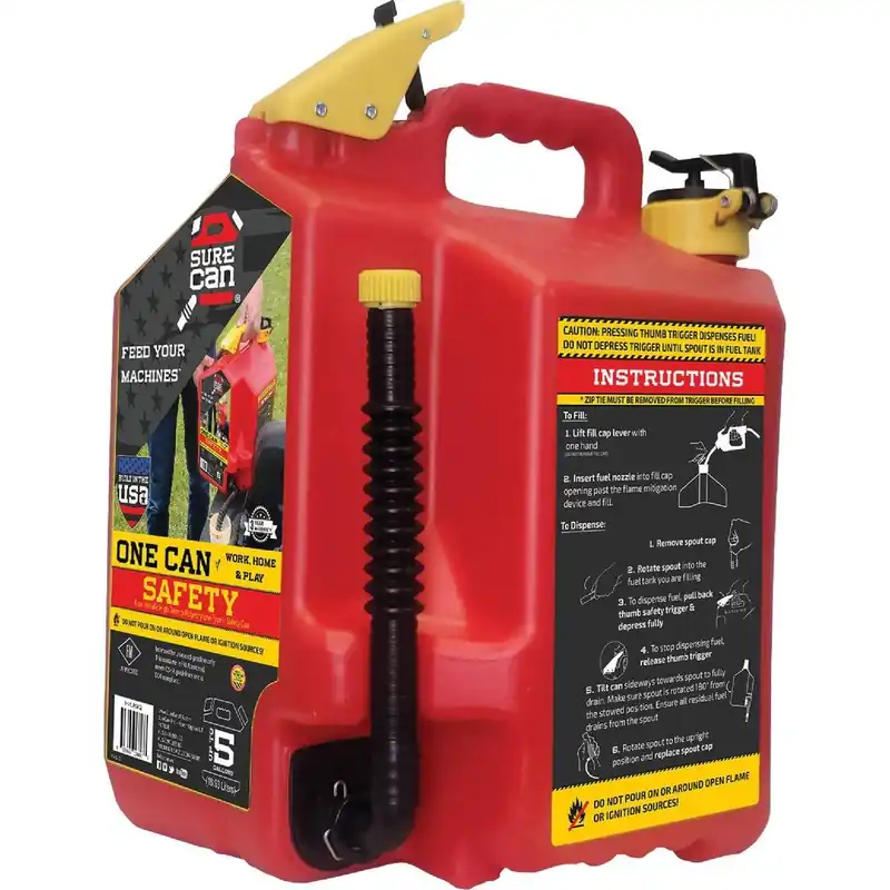 SureCan SUR5SFG2 5 Gal. Plastic Gasoline Safety Fuel Can