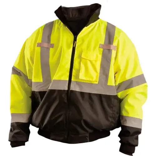 OccuNomix LUX-ETJBJR-BY2X Class 3 Three-Way Bomber Jacket W/ Removable Liner Yellow/Black 2XL