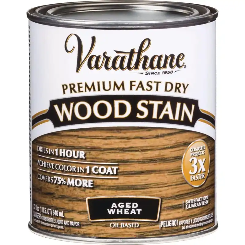 Varathane 333660 Fast Dry Aged Wheat Urethane Modified Alkyd Interior Wood Stain 1 Qt.