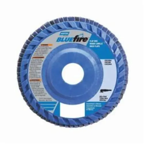 Norton 77696090087 BlueFire Zirconia Alumina Coarse Grit Arbor Thread Fiberglass Flat Flap Disc