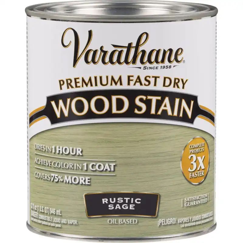 Varathane 297426 Fast Dry Rustic Sage Urethane Modified Alkyd Interior Wood Stain 1 Qt.