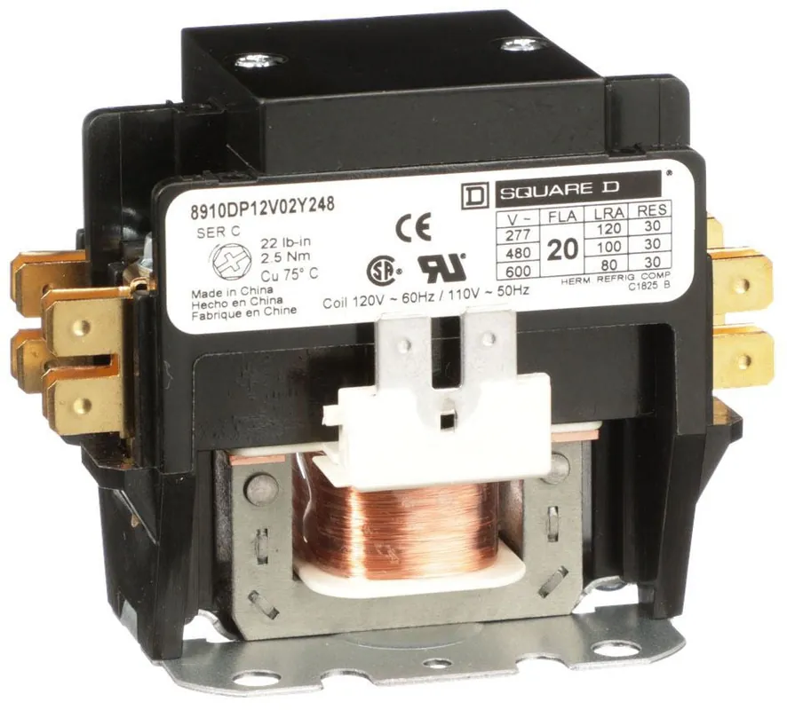Square D 8910DP12V02Y248 Contactor 600Vac 20Amp Dp +Options