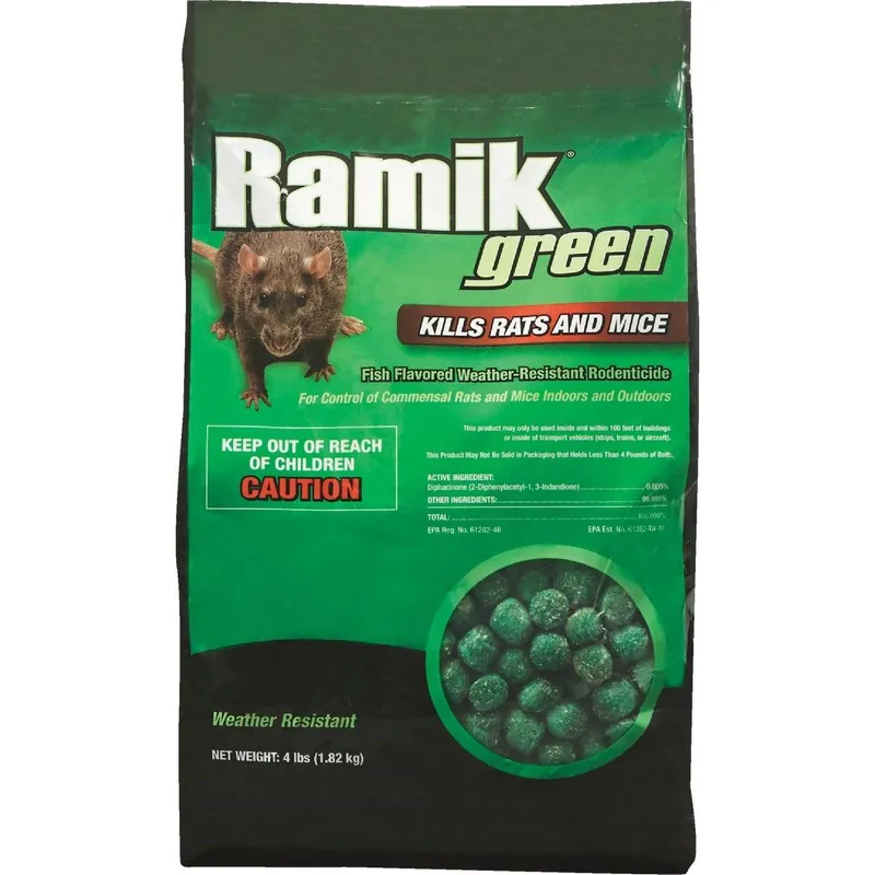 Ramik 116336 Green Nugget Rat And Mouse Poison 4 Lb.