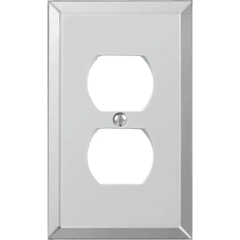 Amerelle 66D 1-Gang Acrylic Outlet Wall Plate Beveled Mirror