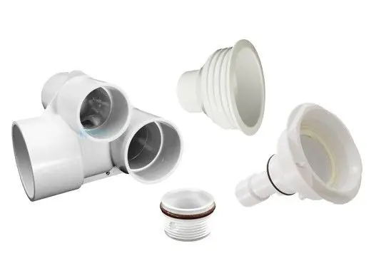 Waterway Plastics 229-1200 Jet Body Assy Pwr Strm Gunite 1-1/2 Spigot Air x 2 Spigot