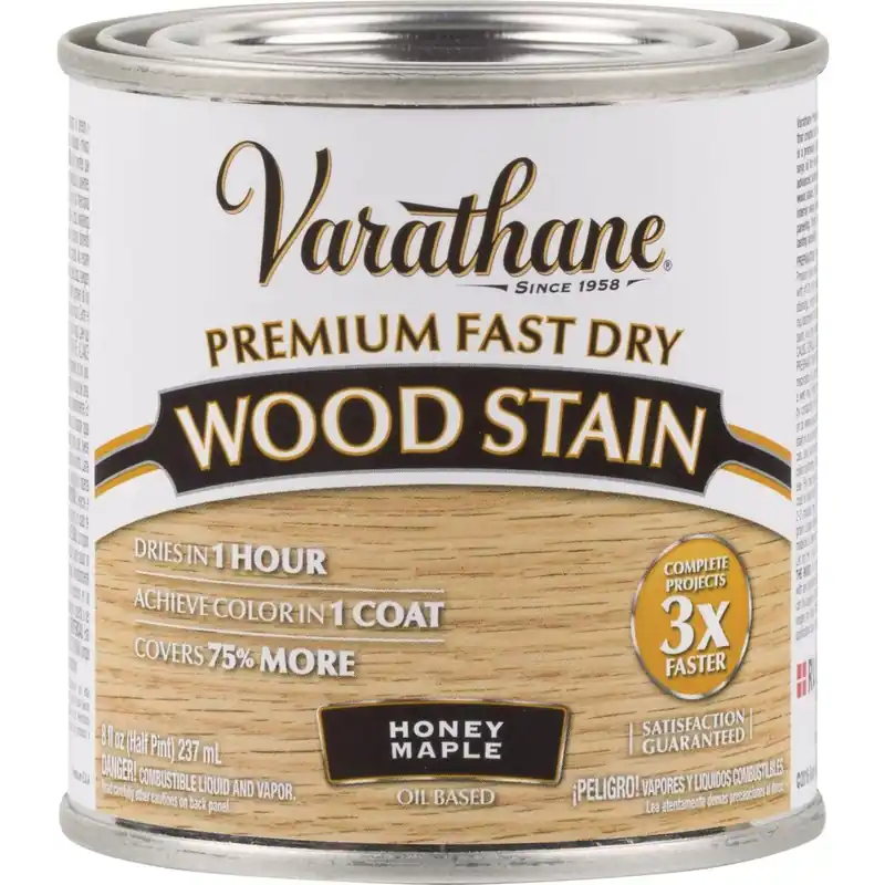 Varathane 313610 Fast Dry Honey Maple Urethane Modified Alkyd Interior Wood Stain 1/2 Pt.