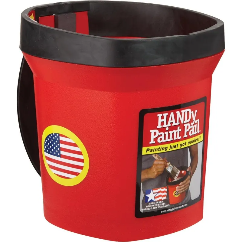 HANDy 2500 Paint Pail 1 Qt. Red Painter's Bucket with Adjustable Strap and Magnetic Brush Holder