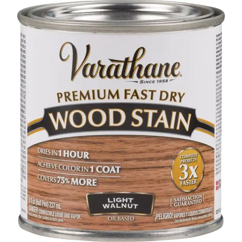 Varathane 262034 Fast Dry Light Walnut Urethane Modified Alkyd Interior Wood Stain 1/2 Pt.