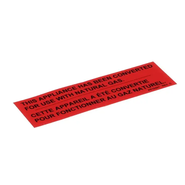 LBL GAS NOTICE CVRSN NA T for Pitco PP10427