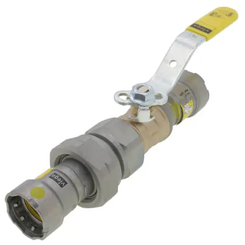Viega 30690 1/2 x 1/2 MegaPressG x MegaPressG 125 PSI Bronze Locking Handle Ball Valve