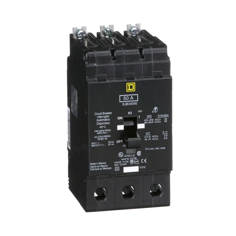 Square D EJB34050 Mini Circuit Breaker 50 Amp 480Y/277 Volt