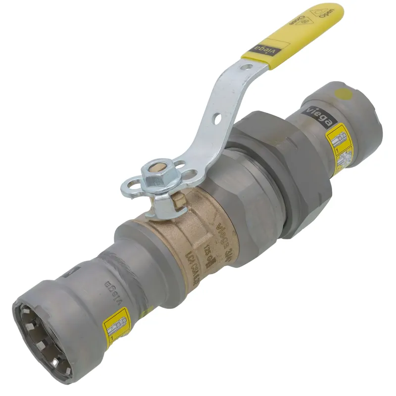 Viega 30695 3/4 x 3/4 MegaPressG x MegaPressG 125 PSI Bronze Locking Handle Ball Valve