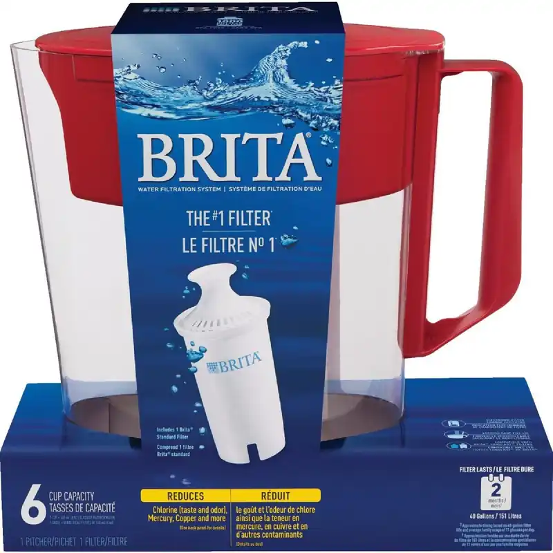 Brita 50769 Brita 6-Cup Red Water Filter Pitcher