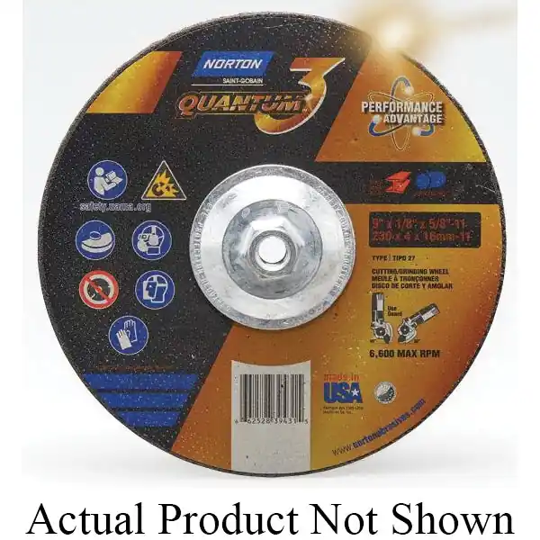 Norton 66252839423 Quantum3 SG Type 27 Grinding and Cutting Wheel