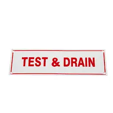 ANVIL 4399000610 FPPI 4399000610 6X2 Test & Drain Sign