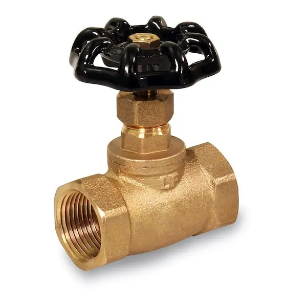 Everflow 73122-NL FIP Short Globe Style Stop Valve Brass Half inch