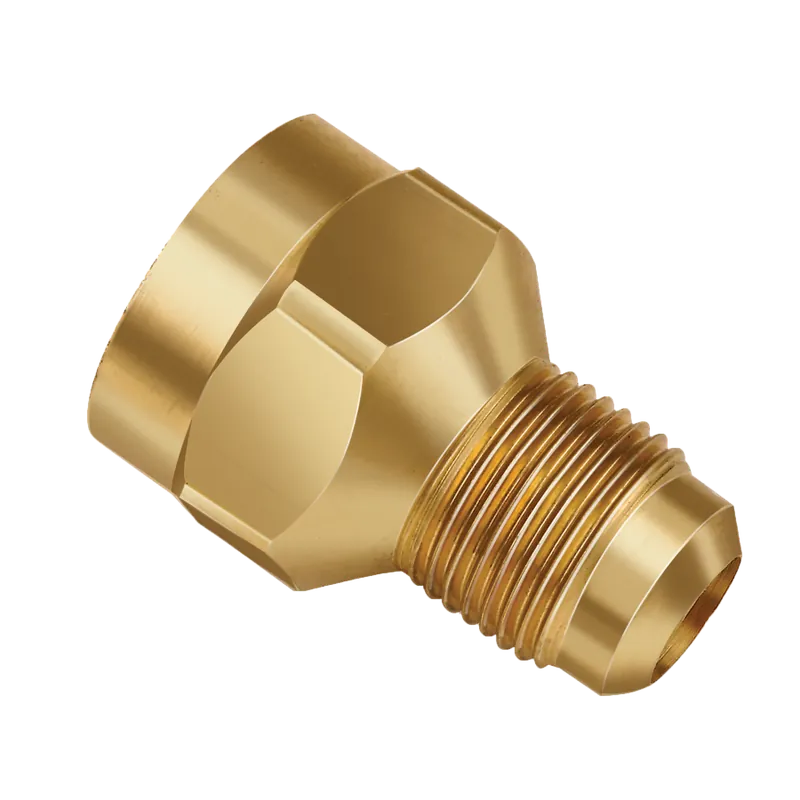 JB Industries U3-8C Brass Adapter, 1/2 Flare x 3/8 Female Pipe Adapter