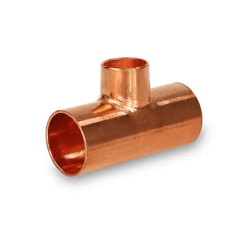 Everflow CCRT2013 Copper Reducing Tee Fitting with Solder Cups 2x1-1/2x1/2