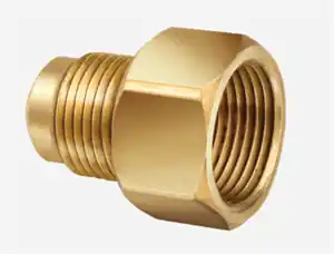 JB Industries UR3-48 Brass Adapter, 1/4 Female Flare x 1/2 Flare