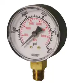 GMS 111.1 2.5^ 2000/KPA 1/4LM Pressure Gauge