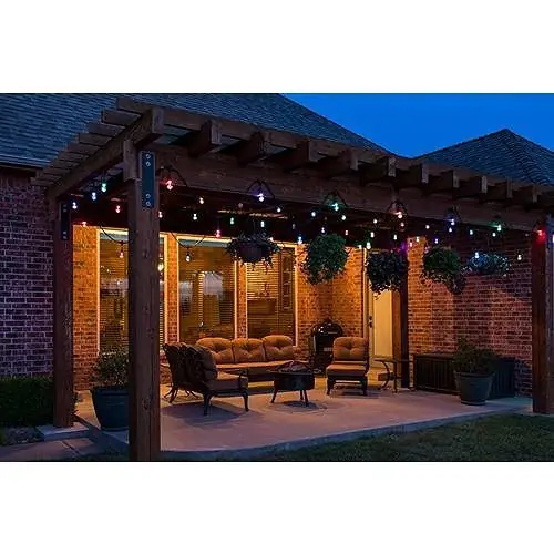 Jasco 66877 Pro Series RGBW Wi-Fi LED Vintage Cafe Lights 10 W 24' 12-Bulbs